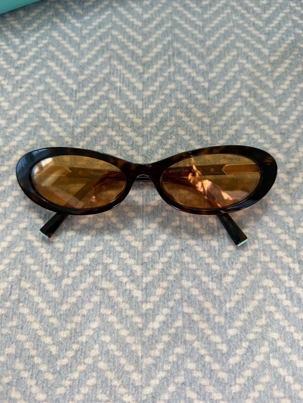 Tiffany & Co. Oval Sunglasses with Brown Lenses and Black Frames